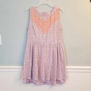 Xhilaration Womens XL Extra Large Lilac Purple Lace Dress Orange Details